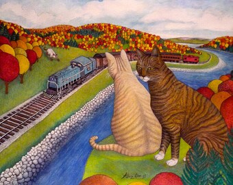 Catskill Foliage Train Cats