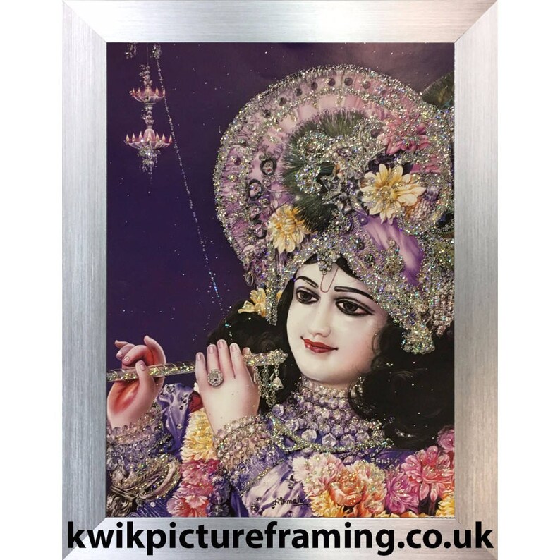 Hindu Mythology Radha Raman Krishna Murari Hindu Bhagwan God In Size 7\u2033 X 5\u2033 Inches Photo Picture Frames