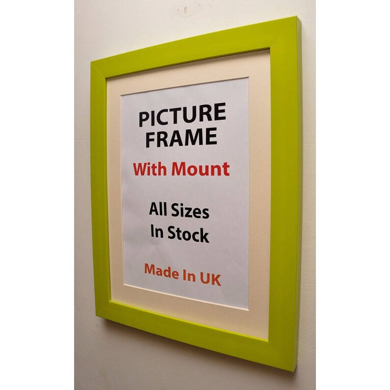 Lime Picture Frame with Ivory Mount 30mm X 20mm Deep Profile Picture Photo Frame Standing frame Wall Hanging Frame