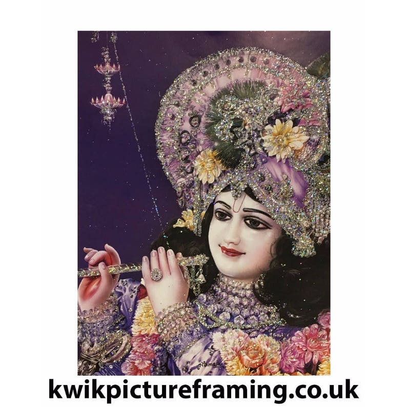 Hindu Mythology Radha Raman Krishna Murari Hindu Bhagwan God In Size 7\u2033 X 5\u2033 Inches Photo Picture Frames