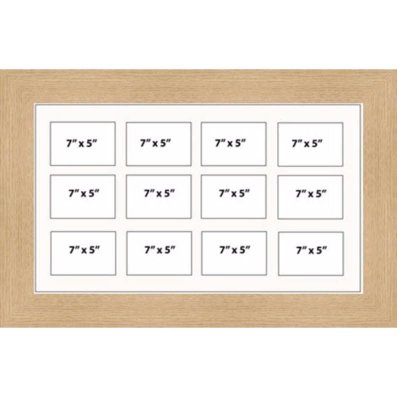 Multi Aperture Picture Frames Fits 12 7 x 5 Inches Photos Landscape Photo Framed White Mount 6 Frame Colour Choices