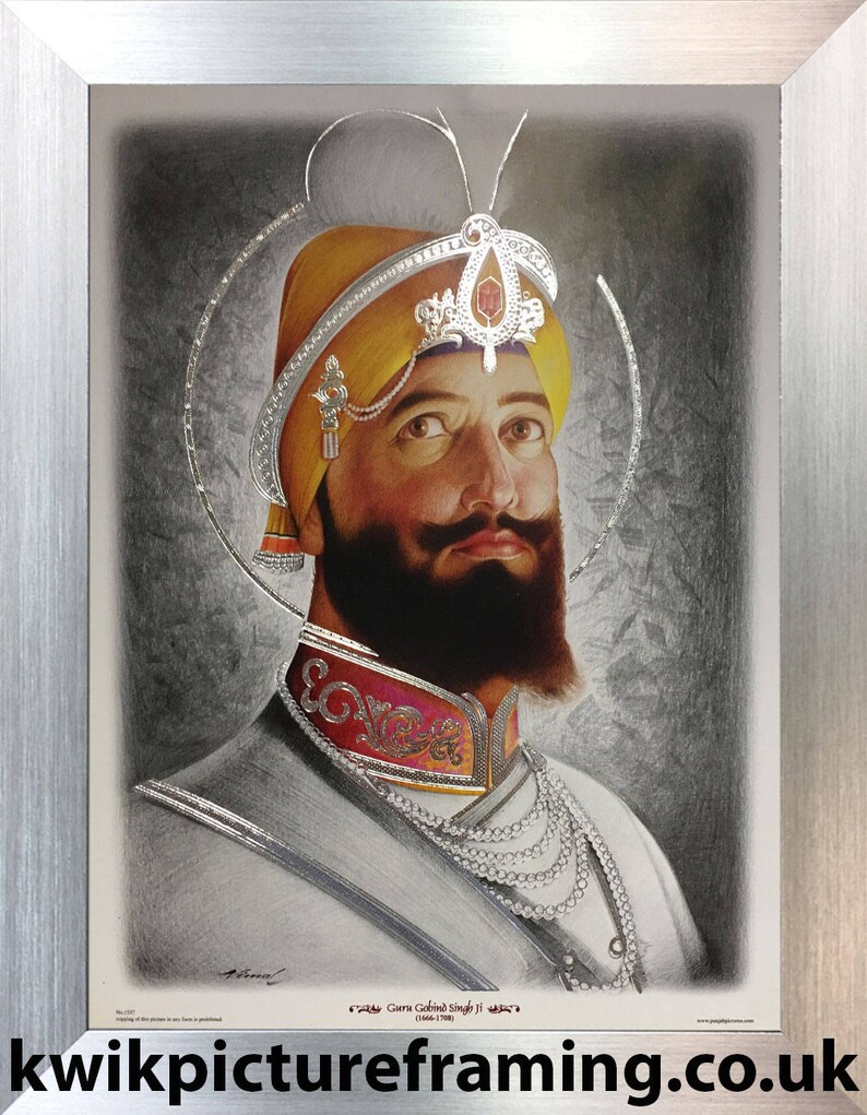 Indian Religious Photo Frames Sikh Gurus Religious Photo Picture Frames Sikhism Guru Gobind Singh Ji 12\u2033 X 9\u2033 Inches