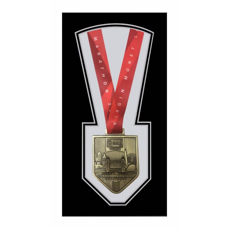 Photo Frames Sports Medals Frame London Marathon 2019 Display Frame for Single Medal Only \u2013 Black Mount Sports Framing Memorabilia