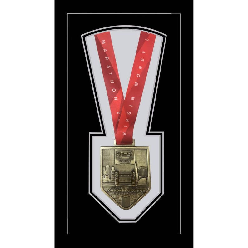 Photo Frames Sports Medals Frame London Marathon 2019 Display Frame for Single Medal Only \u2013 Black Mount Sports Framing Memorabilia