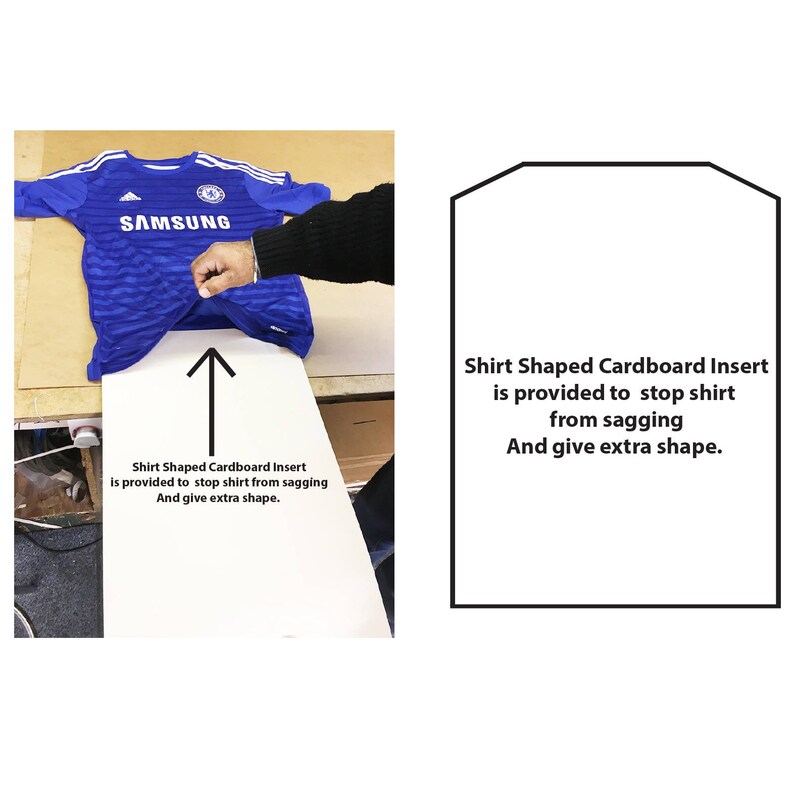 DIY Frame To Display Football Shirts With 2 Photos And Title- Chelsea Sport Gifts Framed Tee Black Mount Shirts