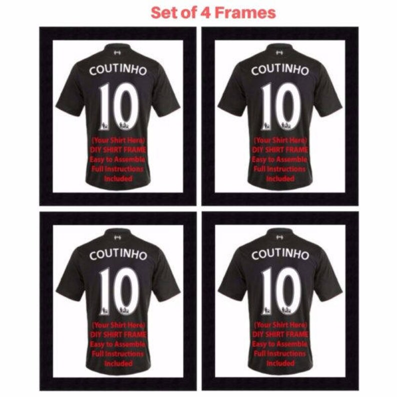 Football Shirt Display Frames Set of 4 Frames Framed Tee Size Shirts