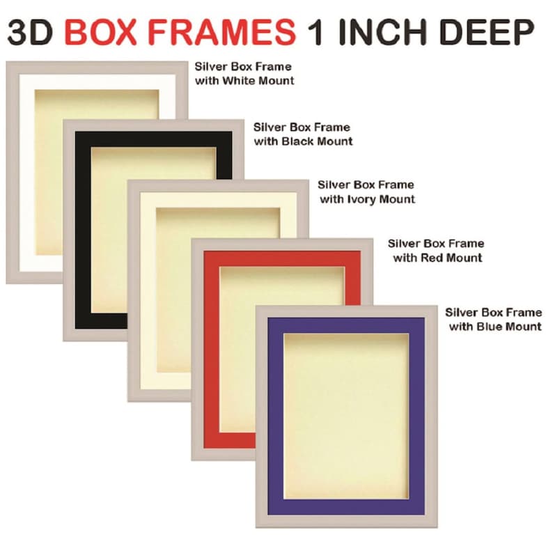 4 inch Deep 3D Shadow Box Picture Photos Keepsake MemorabiliaSilver Frames