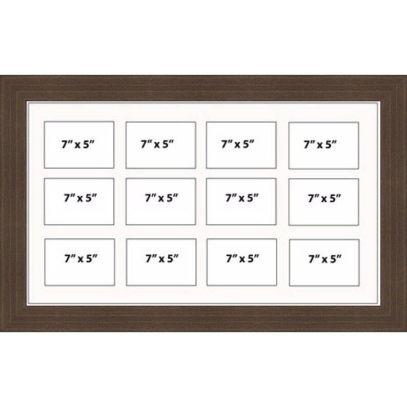 Multi Aperture Picture Frames Fits 12 7 x 5 Inches Photos Landscape Photo Framed White Mount 6 Frame Colour Choices