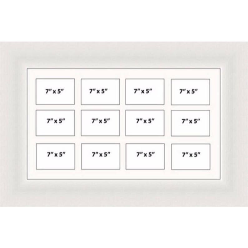 Multi Aperture Picture Frames Fits 12 7 x 5 Inches Photos Landscape Photo Framed White Mount 6 Frame Colour Choices