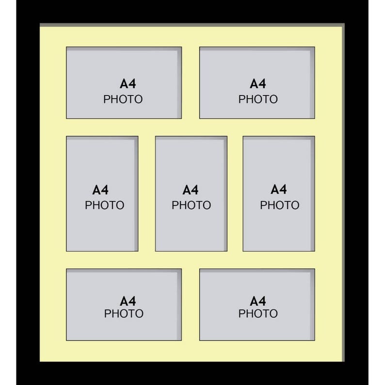 Large multi picture photo aperture frame A4 size with 6 openings Large multi picture photo aperture frame A4 size with 6 openings