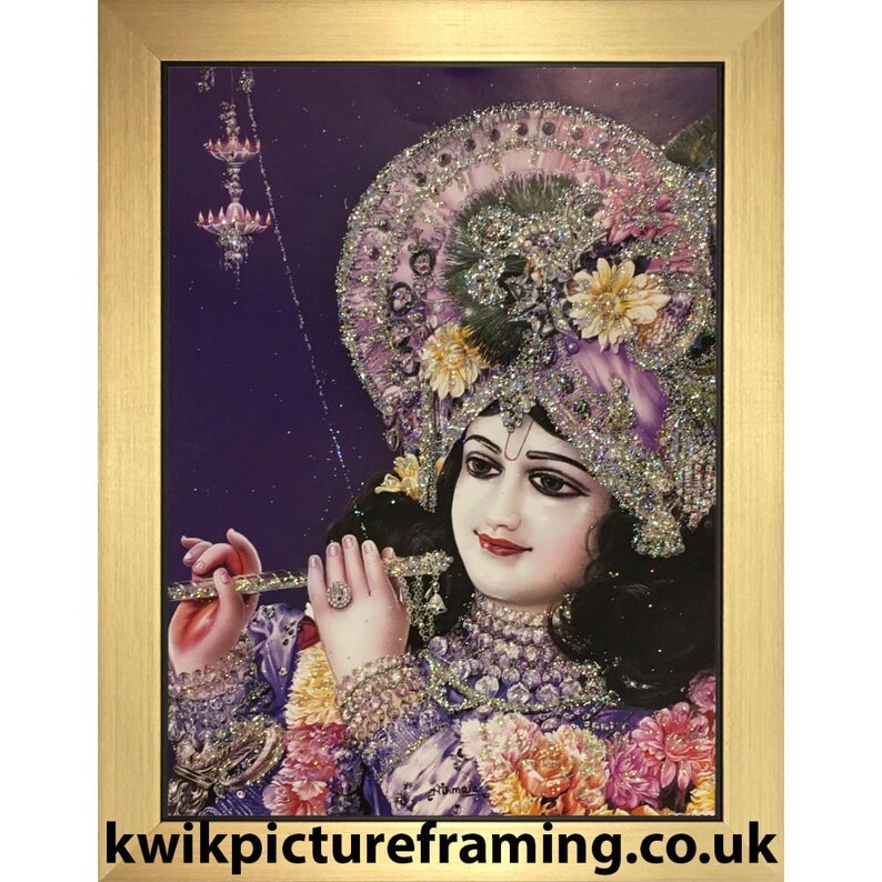 Hindu Mythology Radha Raman Krishna Murari Hindu Bhagwan God In Size 7\u2033 X 5\u2033 Inches Photo Picture Frames