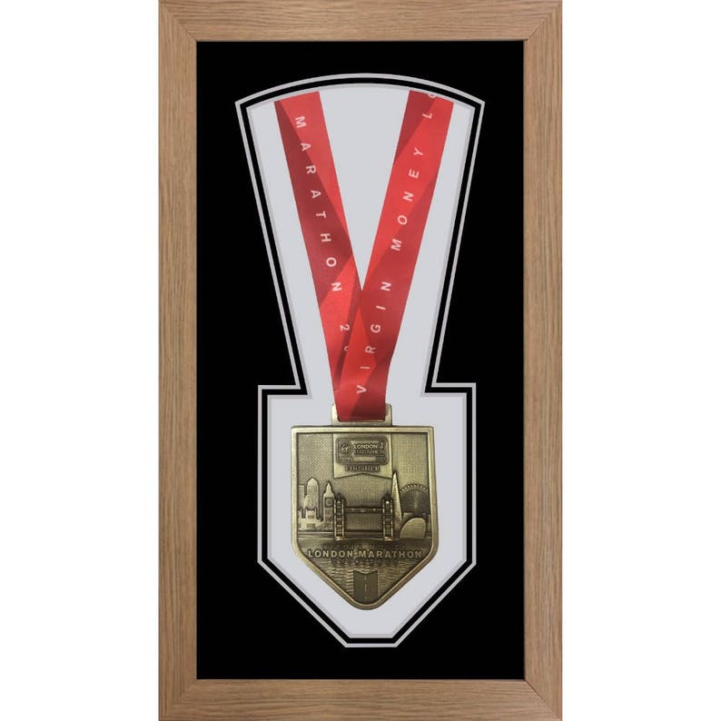Photo Frames Sports Medals Frame London Marathon 2019 Display Frame for Single Medal Only \u2013 Black Mount Sports Framing Memorabilia