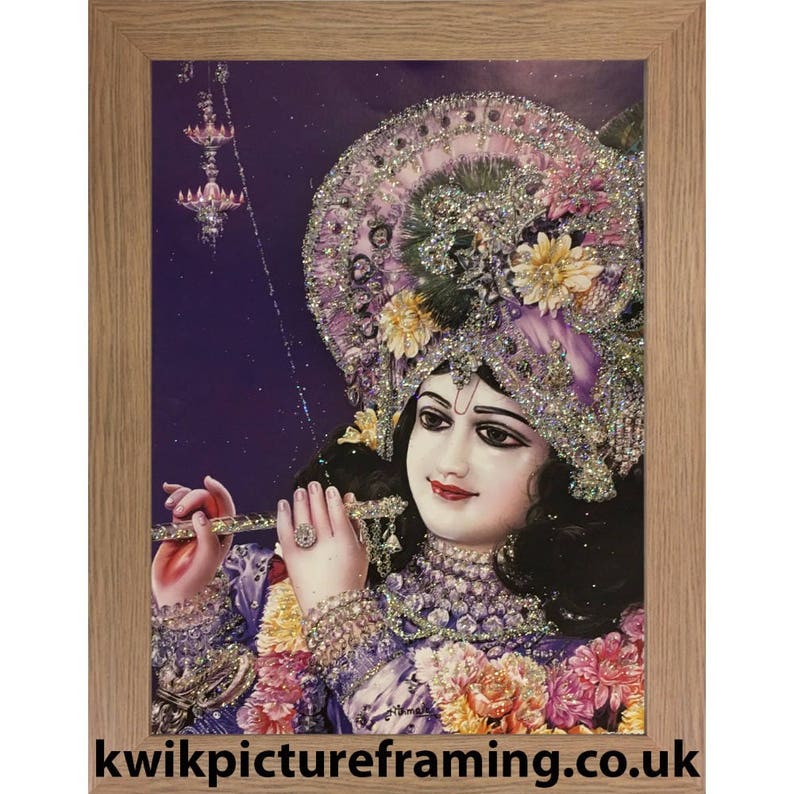 Hindu Mythology Radha Raman Krishna Murari Hindu Bhagwan God In Size 7\u2033 X 5\u2033 Inches Photo Picture Frames