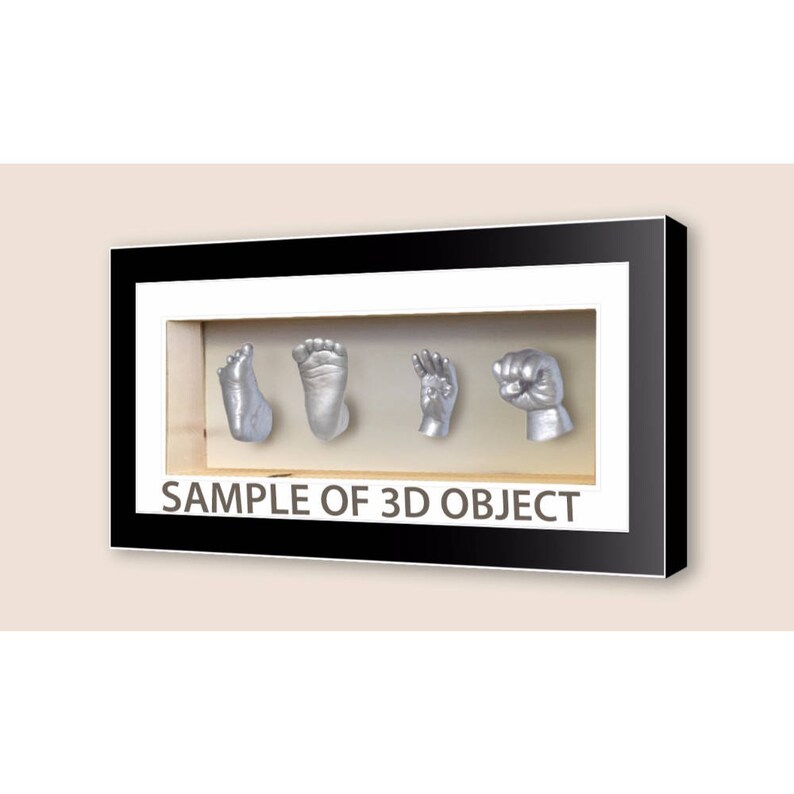 Rectangle 3d Cube Panoramic Box Frames For Baby Cast White Image 0 1