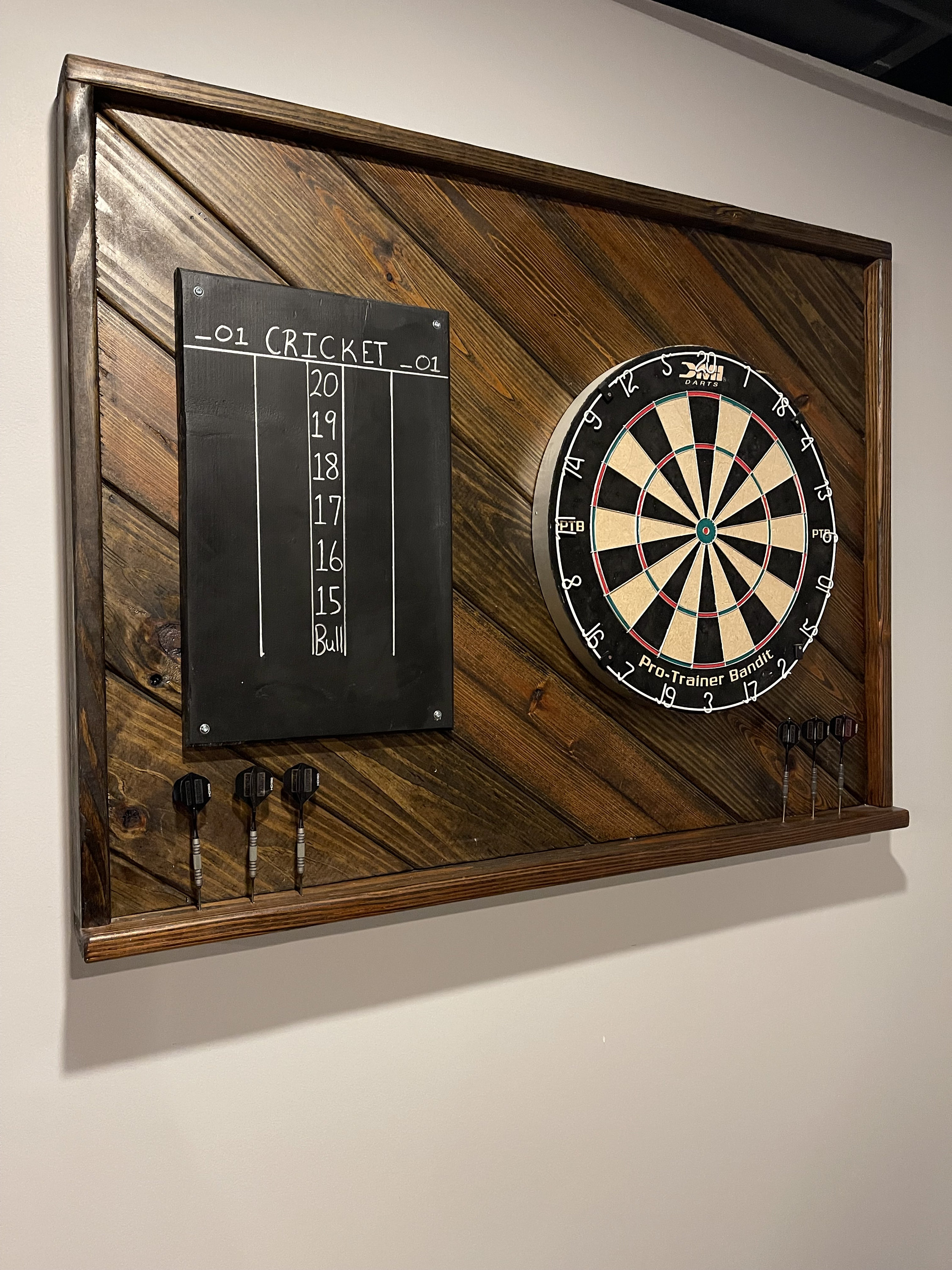 Wooden Dart Board Backboard MAN CAVE 