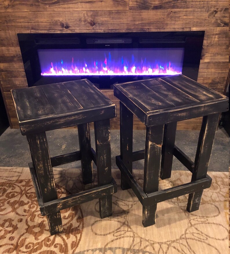 Custom Built Wood Barstool Counter Stool