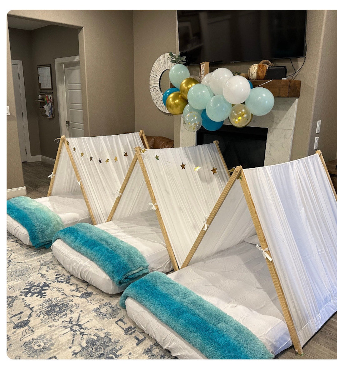 Indoor Birthday Sleepover Tents Kids Tent For Glamping, 24/48 Hr