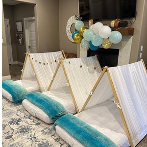 4 Kids Tents for Glamping, 24/48 hr shipping available, Sleepovers,  Playtime or Birthday Party Business. All tents have open or closed back