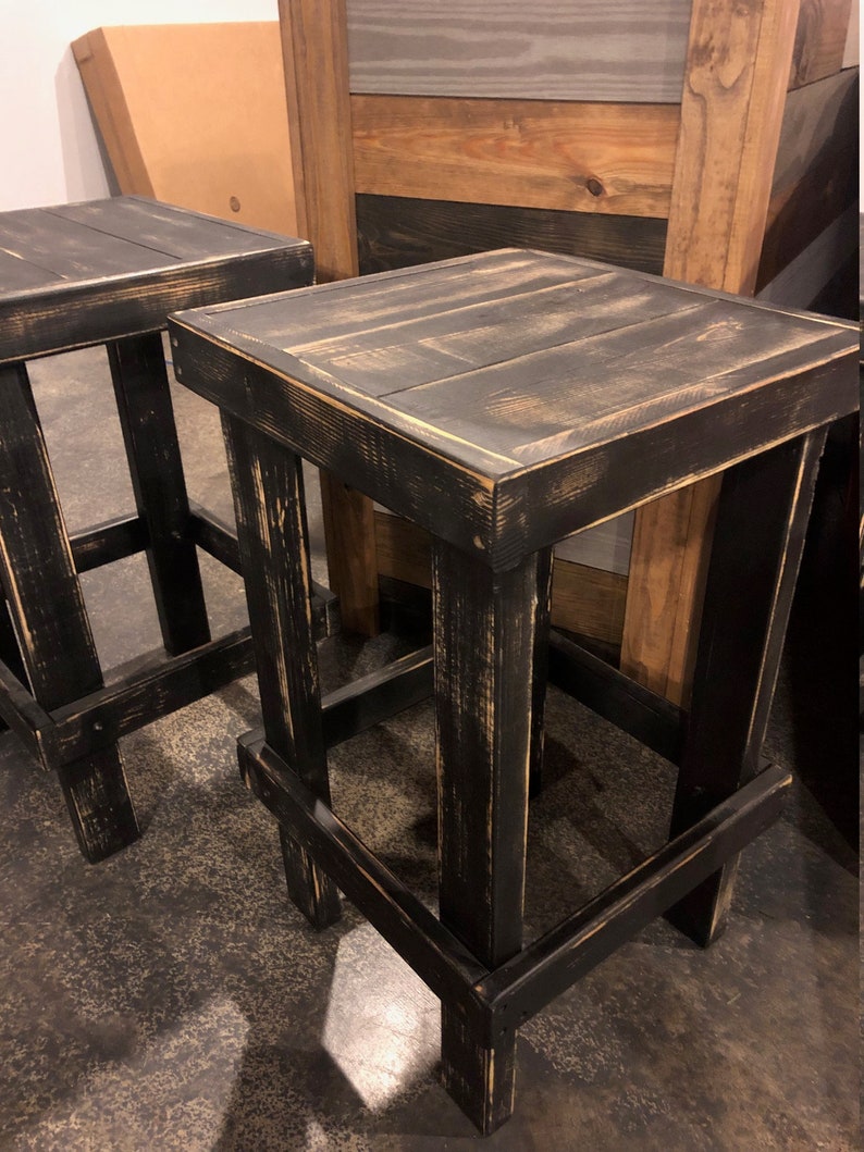 Custom Built Wood Barstool Counter Stool