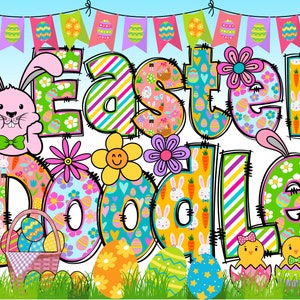 Ostern Alphabet PNG, Ostern Buchstaben, Ostern Doodle, Ostereier, Alpha Ostern, Doodle Buchstaben PNG, Clipart, Ostern, Bundle, Alpha Pack 78AP