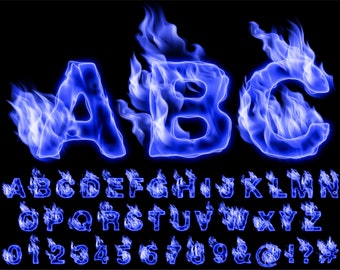 Blue Fire PNG Letters, Transparent Background, Flame Alphabet Clip Art, PNG, Fire Letters, Flame Letters, Burn Letters, Blue 39AT
