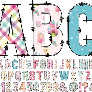 Easter Alphabet PNG, Alphabet Clip Art, PNG, Doodle Easter, Doodle Letters PNG, Easter Letters, Happy Easter, Sublimation, Easter Colors 63C