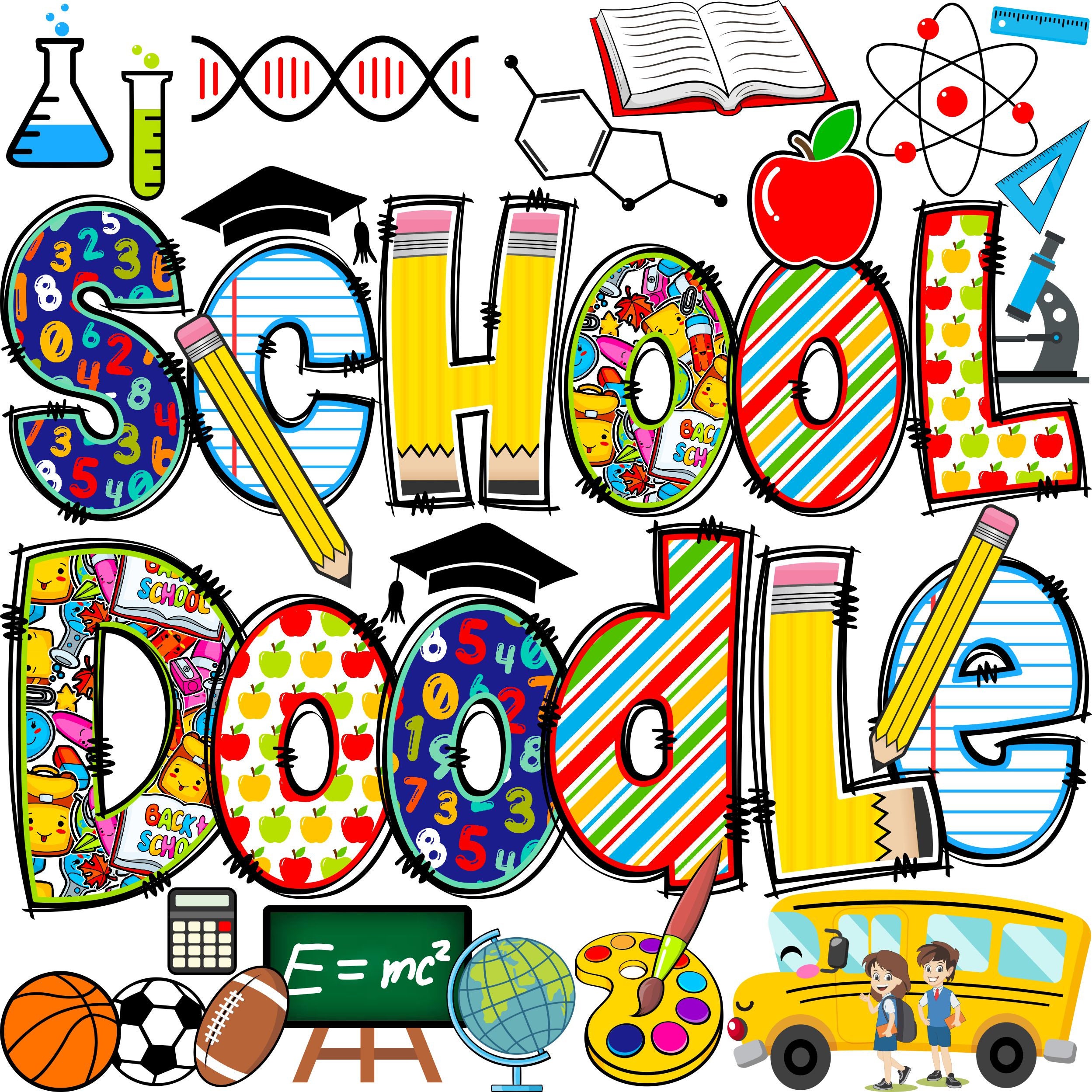 School Letters & Numbers PNG, Alpha Doodle, PNG Letters, Doodle Letters ...
