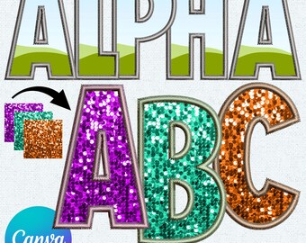 Faux Embroidery Canva Frame Template , Faux Stitch , Doodle Letters, Canva Letters, Applique, Canva Template, Canva Frame, Canva Letters 2CF