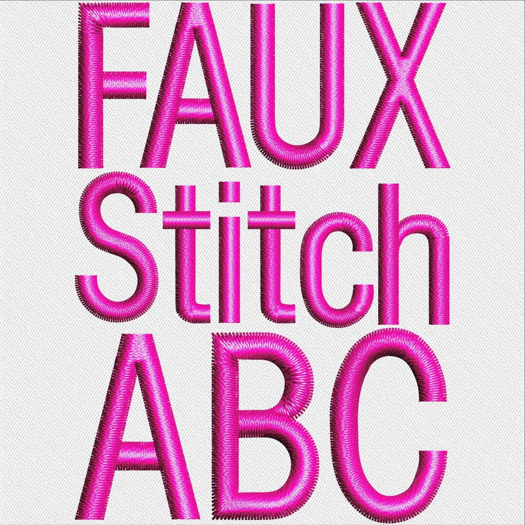 Faux Embroidery Pink Stitch, Alphabet PNG, Faux Stitch Letters, Alpha ...