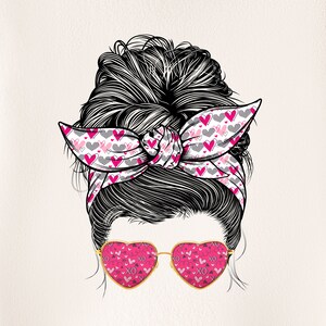 Moño desordenado PNG, Vida de mamá, Lazo de bandana, Bandana violeta, San Valentín, Moño desordenado de San Valentín, Diadema, Moño desordenado, Moño desordenado (13 MB)