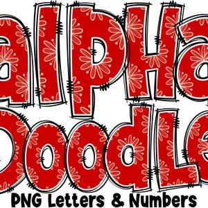 Floral Letters & Numbers PNG, Alpha Doodle, PNG Letters, Floral Doodle, Doodle Letters PNG, Spring Letters, Sublimation, Alpha Pack 2AP