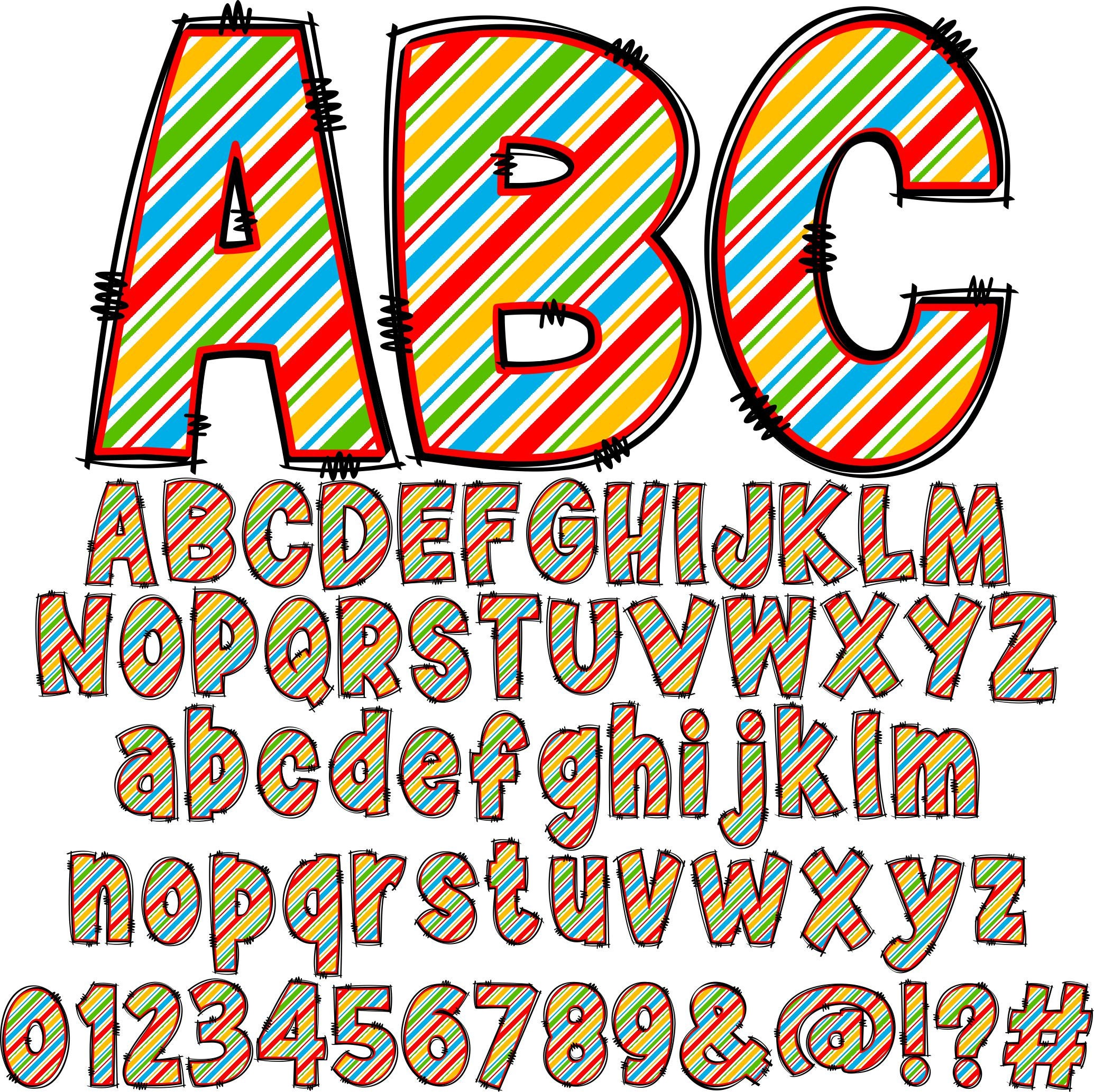 School Letters & Numbers PNG, Alpha Doodle, PNG Letters, Doodle Letters ...