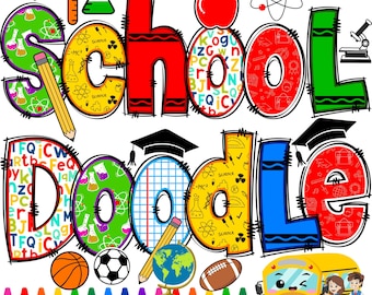 Lettere e numeri scolastici PNG, Alpha Doodle, lettere PNG, lettere Doodle, Crayon Doodle, sublimazione, scuola, ritorno a scuola, Alpha Pack 27AP