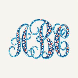 Monograma con estampado de guepardo PNG, entrelazado, escritura, patriótico, coqueto, diseño del 7 de julio 8SM