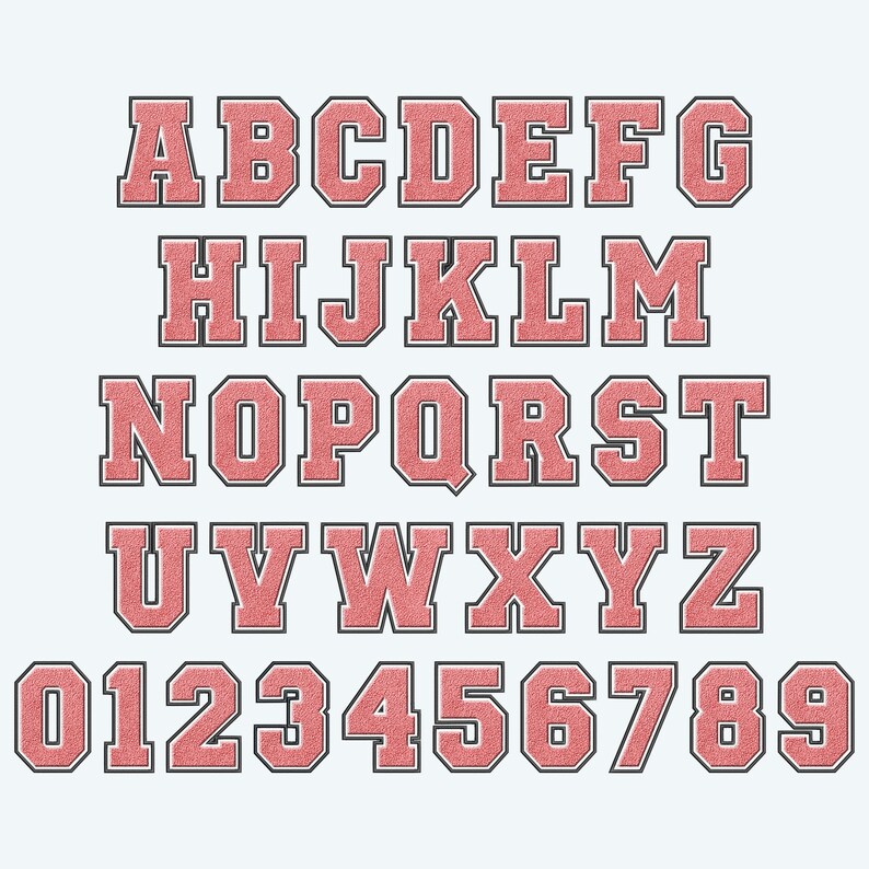 Pink Faux Embroidery Chenille Letters, Faux Chenille Patch, Faux ...