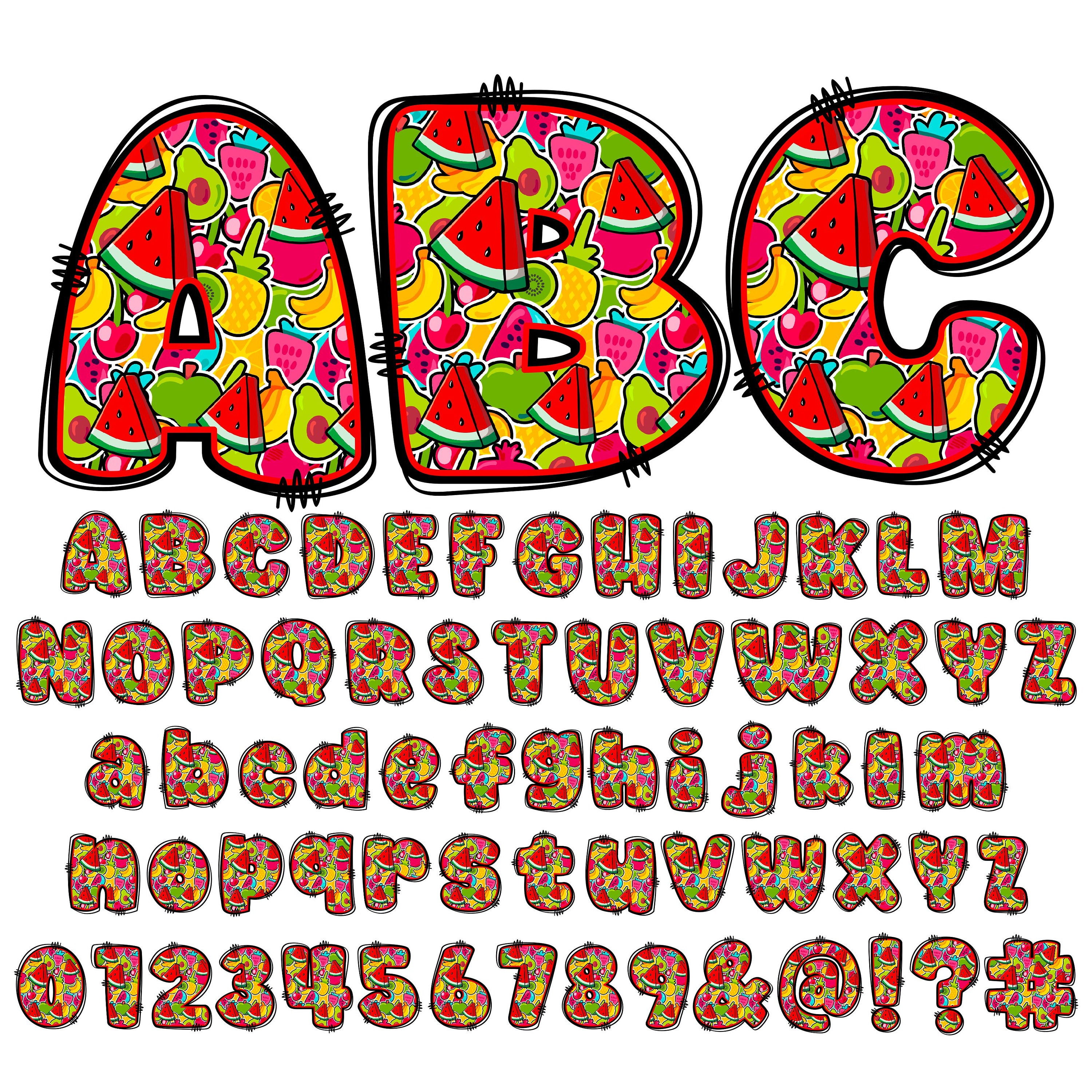 Summer Letters & Numbers PNG, Alpha Doodle, PNG Letters, Beach Doodle ...