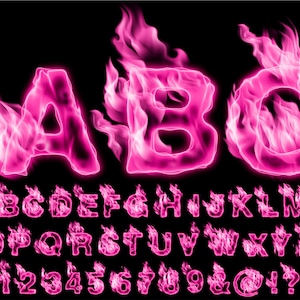 Pink Fire PNG Letters, Transparent Background, Flame Alphabet Clip Art, PNG, Fire Letters, Flame Letters, Burn Letters, Pink 41AT