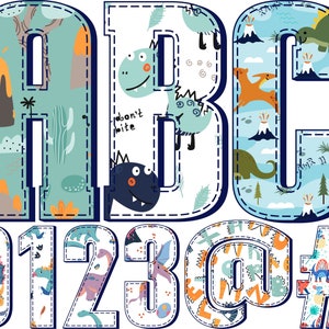 Faux Applique Dinosaur Letters PNG, Doodle Letters, Dino Letters, Alpha Doodle, Kids Letters, PNG Doodle, Sublimation, Dinosaurs 1DX