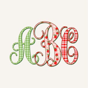 Jordgubbar Sommarmonogram PNG, Sammankopplande, Manus, Kokett Preppy, Blomma, Sommardesign 12SM