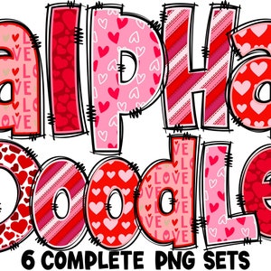 Alfabeto PNG do Dia dos Namorados, Letras dos Namorados, Doodle dos Namorados, Carta de Amor, Namorados, Sublimação, Pacote, Pacote Alpha 59AP