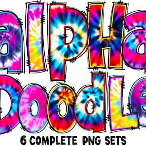 Tie Dye Alphabet PNG, Doodle Alphabet Clip Art, Transparent PNG, Doodle Letters, Tie Dye, Tie Dye Sublimation, Letters Numbers, Doodle 82AP