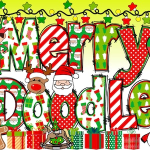 Christmas Alphabet PNG, Christmas Letters, Christmas Doodle, PNG Letters, Christmas Doodle, Christmas Bundle, Clipart Alpha Pack 51AP