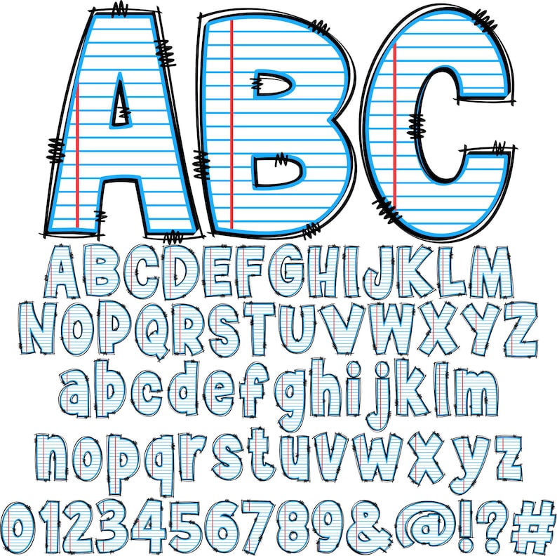 School Letters & Numbers PNG, Alpha Doodle, Doodle Letters, Composition ...