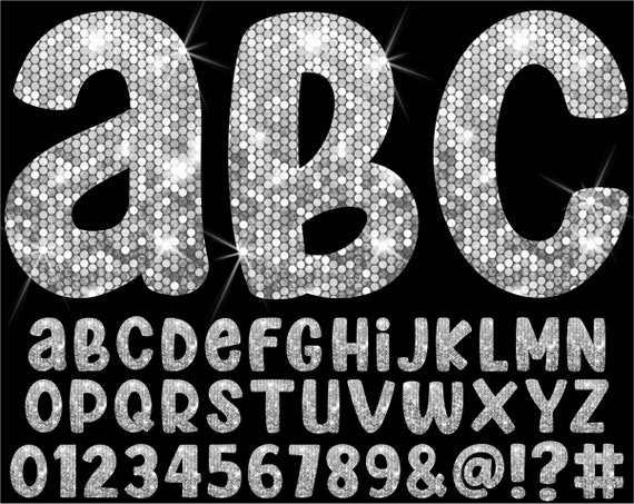 PNG Silver Glitter Letters, Sparkle Clip Art, Letters Alphabet Numbers,  Instant Download Files, Silver Glitter Alphabet, Glitter 3GB 