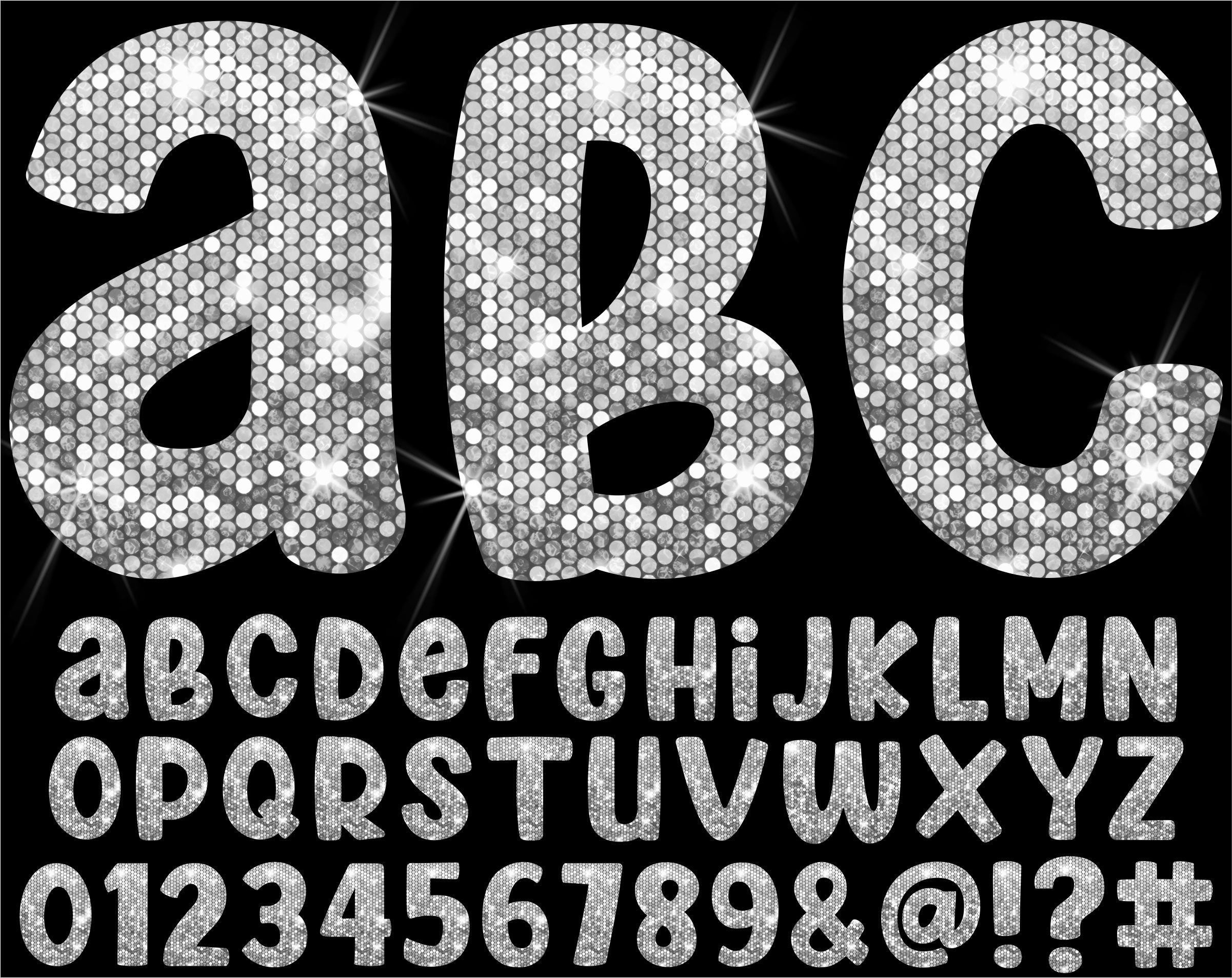 PNG Silver Glitter Letters, Sparkle Clip Art, Letters