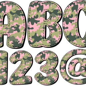 Camouflage Faux Applique PNG, Doodle Alpha, Camo Doodle, Doodle Letters PNG, Alpha Letters, Sublimation, Alpha Doodles, Pink 2BX