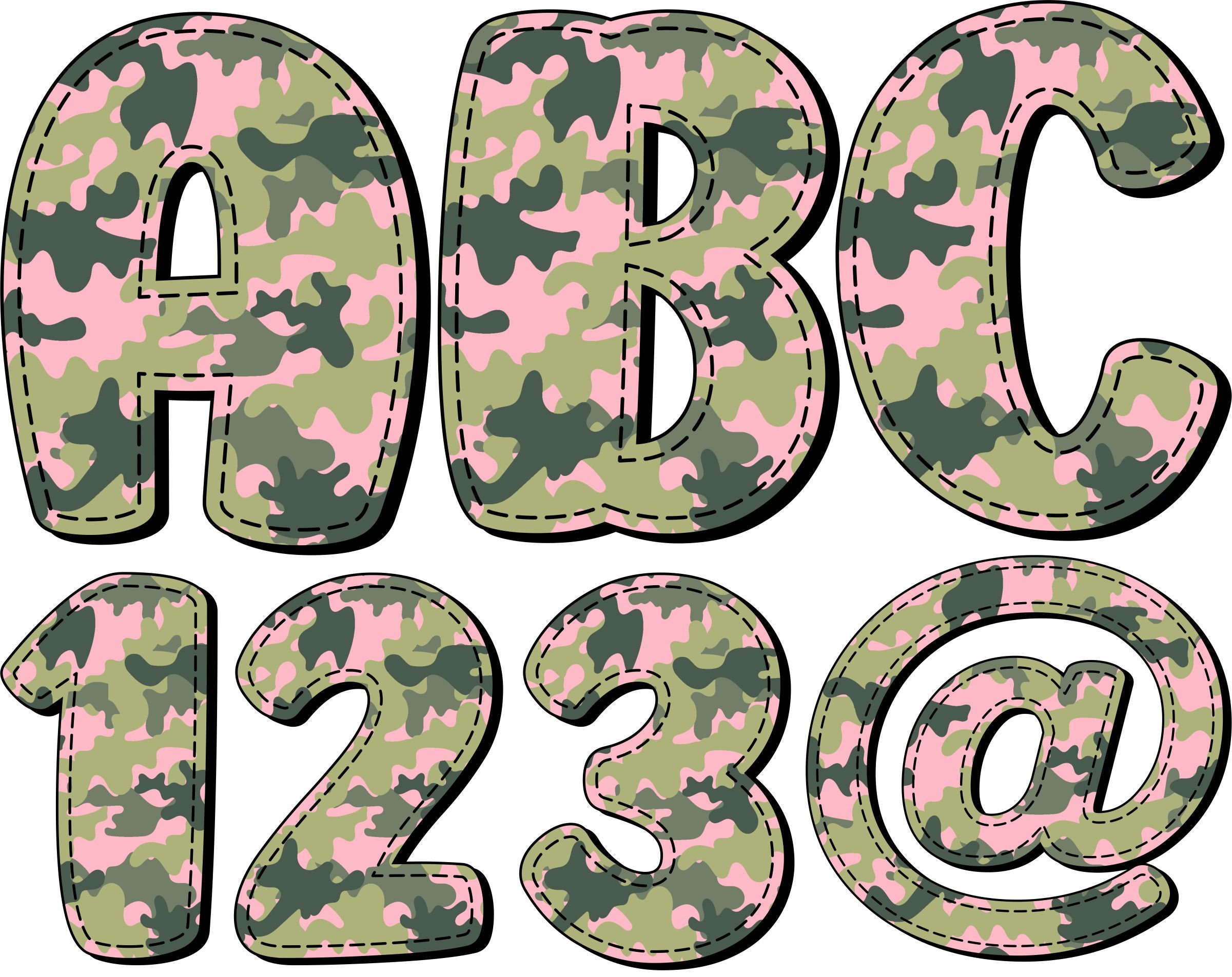 Pink Camo Font - Etsy