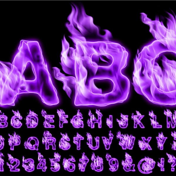 Purple Fire PNG Letters, Transparent Background, Flame Alphabet Clipart, PNG, Fire Letters, Flame Letters, Burn Letters, Purple 38AT