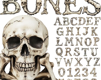 Halloween Bones Alphabet PNG, Skull Alphabet Clip Art, Transparent PNG, Bones Halloween Letters, Bones Uppercase Alphabet Bones Letter 50GR