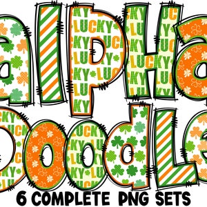 Cartas del Día de San Patricio PNG, Alfabeto de Shamrock, Doodle Irlandés, Cartas de San Paddy, Alfabeto del Día de San Patricio, Paquete, Paquete Alfa 74AP